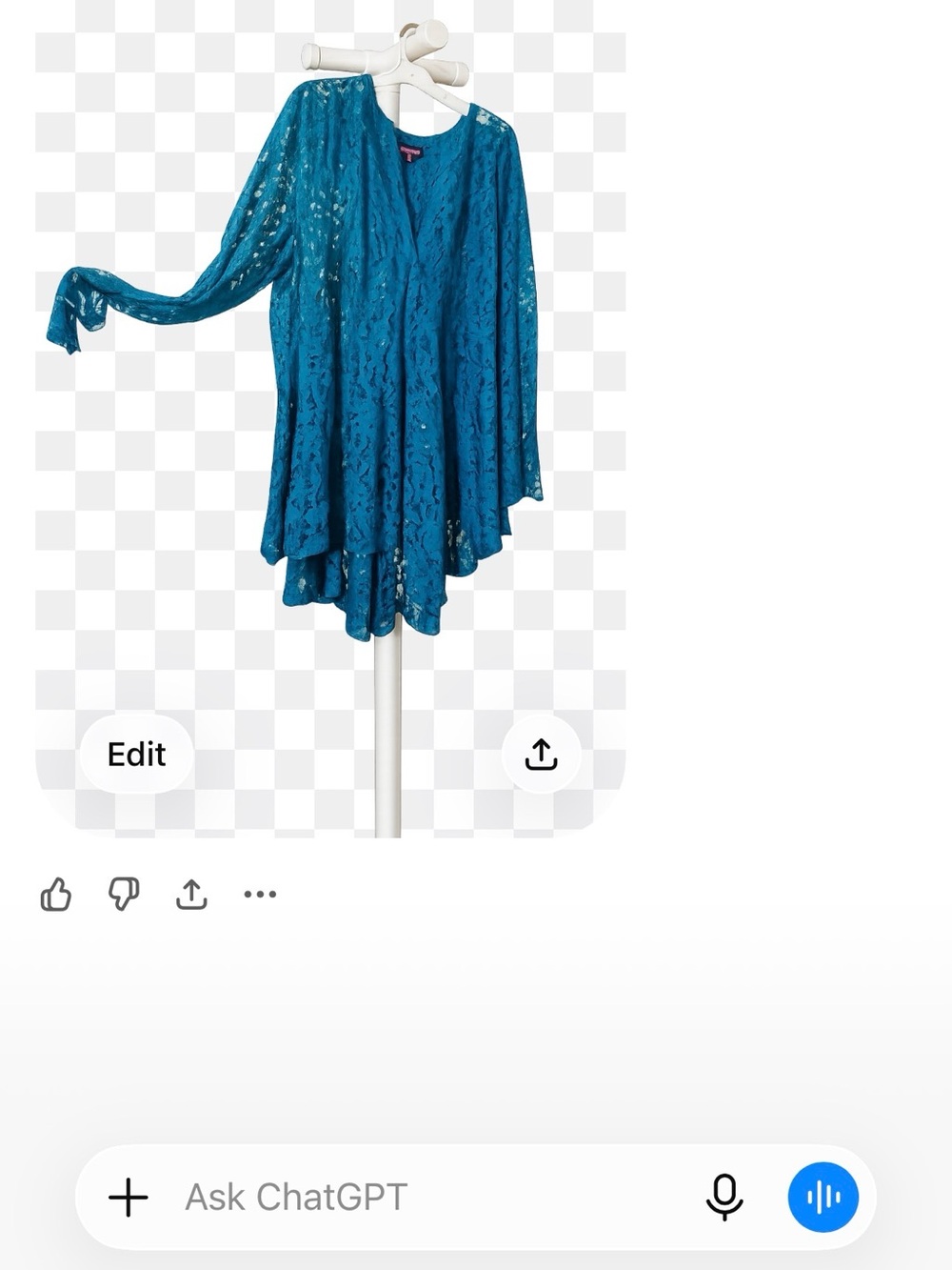 Teal Lace Open Front Cardigan